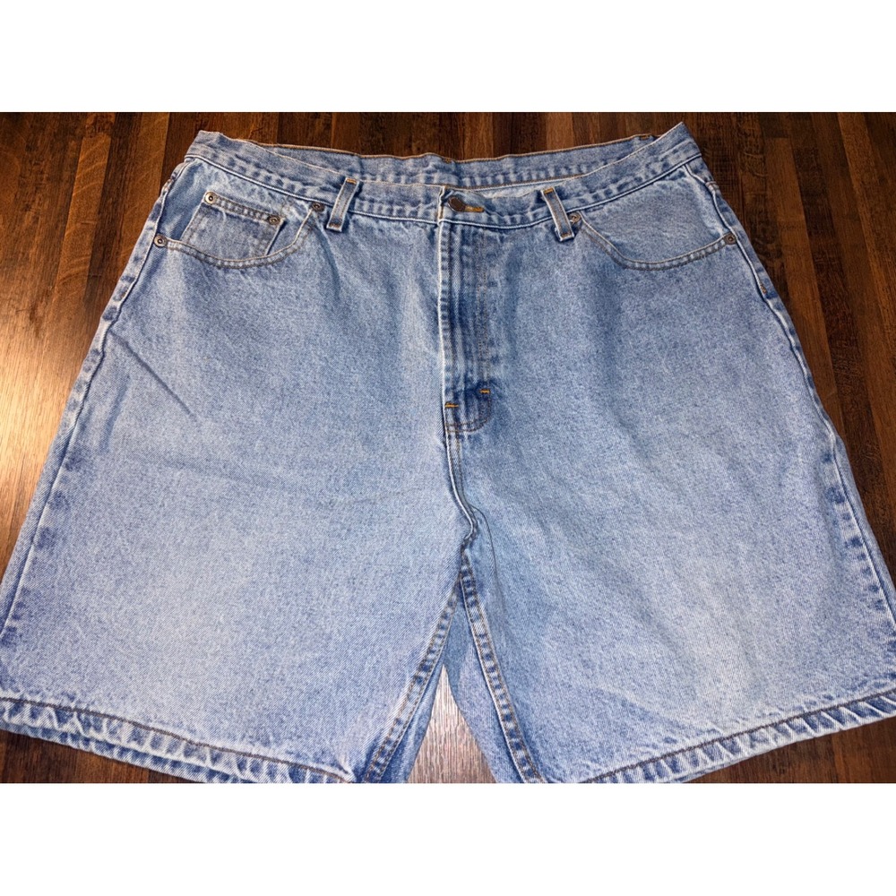VTG Members Mark Mens Light Wash Denim Jean Shorts Size 38 Blue Cotton Relaxed